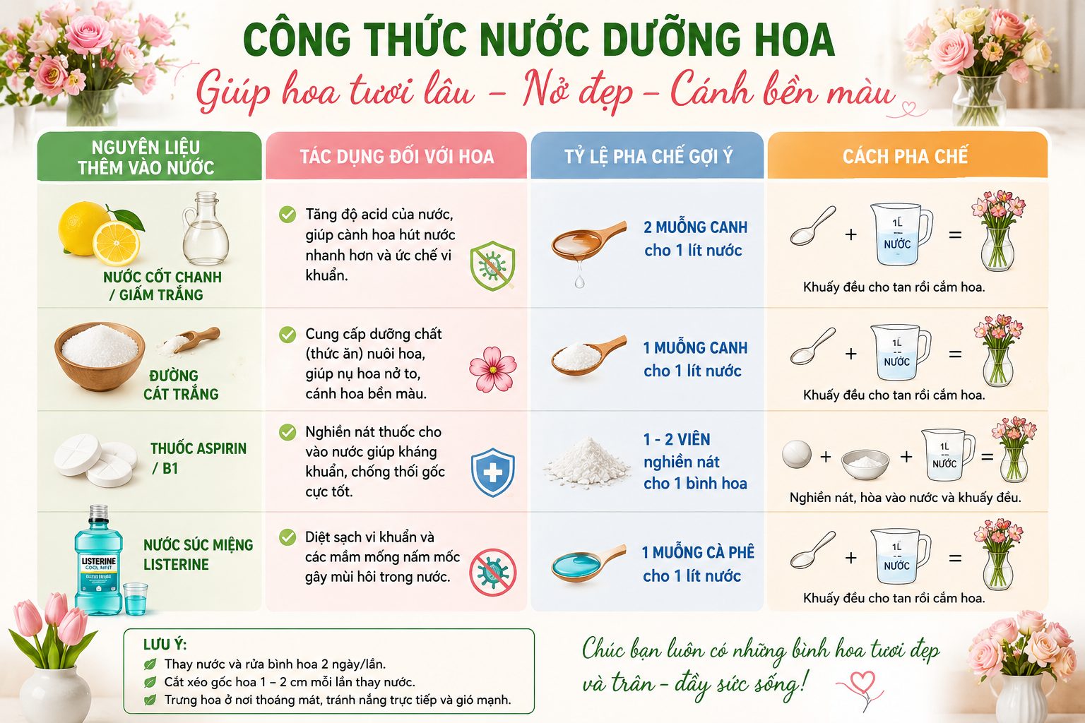 Cách giữ hoa tươi lâu không phải ai cũng biết