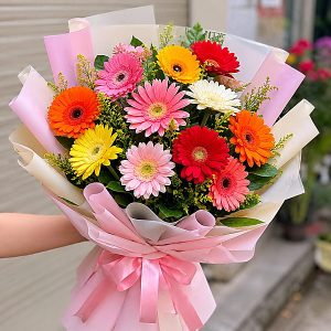 hoa sinh nhật giá rẻ TPHCM - bó hoa cúc đồng tiền nhiều màu